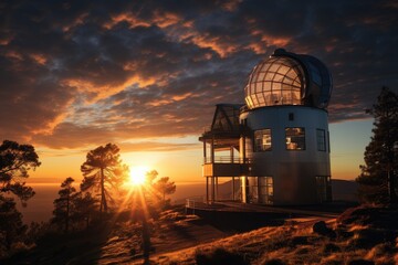 Fototapeta na wymiar Solar Observatory at sunset.