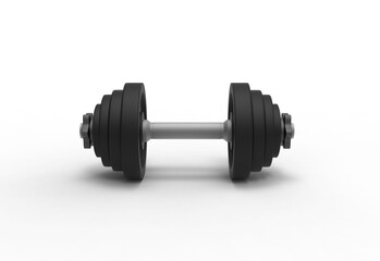 Dumbbell front view with shadow 3d render