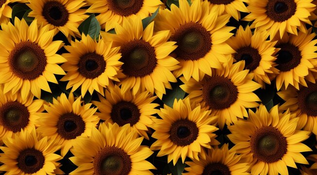 background of sunflowers, sunflower field background, sunflower field in summer, sunflower wallpaper © Gegham