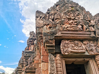 Landscape of Phanom Rung historical park,is the old architecture about a thousand years ago,located...