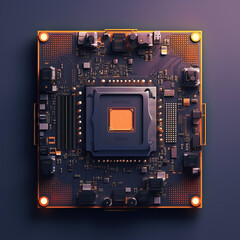 Fototapeta premium Computer Chips in vibrant colors