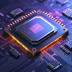 Fototapeta premium Computer Chips in vibrant colors