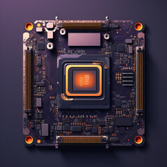 Fototapeta premium Computer Chips in vibrant colors