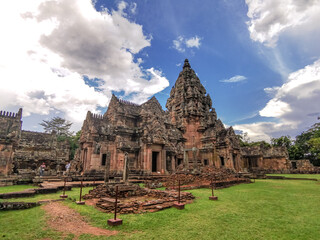 Landscape of Phanom Rung historical park,is the old architecture about a thousand years ago,located...