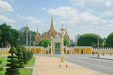 The Royal Palace of Cambodia at with Buddhist in Phnom Penh, Cambodia
