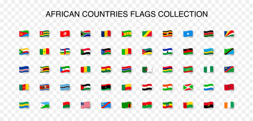 African countries flags collection. Vector EPS 10
