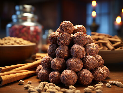 nuts and spices UHD wallpaper Stock Photographic Image