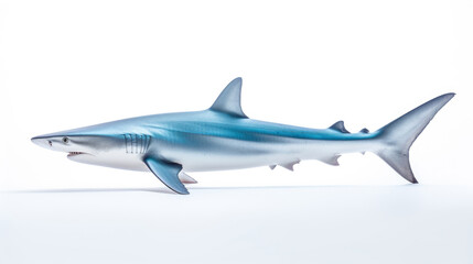 Blue shark (Prionace glauca) on white background