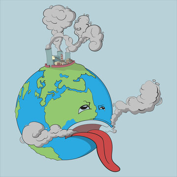 save the earth from dying due to bad environment, the people shall take care of the earth , vector design