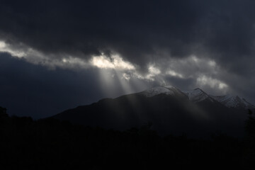 epic sunlight on the mountain