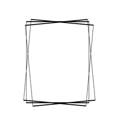 Rectangle hand drawn borders. Squared ornament frame for sketchbook or bullet journal