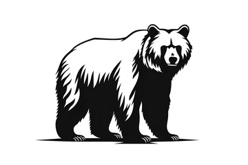 Bear icon with white background, AI GENERATED