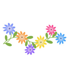 spring art drawn flowers border