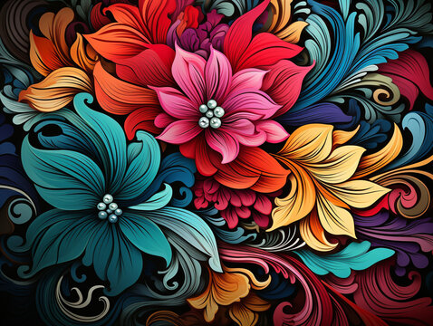 seamless floral pattern UHD wallpaper Stock Photographic Image