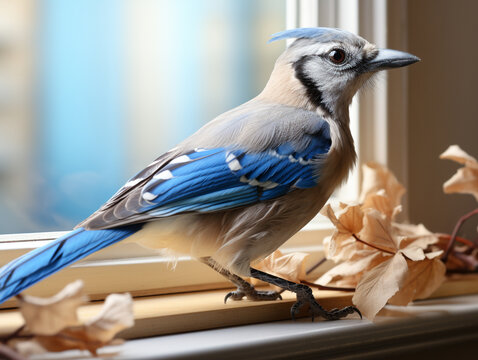 blue jay on a branch UHD wallpaper Stock Photographic Image