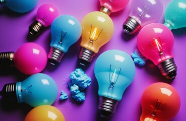 Colorful glowing bulb