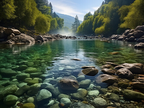 river in the mountains UHD wallpaper Stock Photographic Image