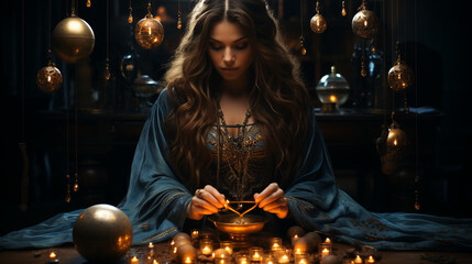 pendulum divination mystical energy fields - obrazy, fototapety, plakaty