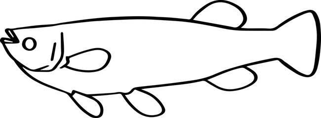 cartoon fish drawing illustration.