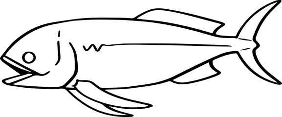 Fototapeta premium cartoon fish drawing illustration.