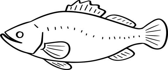cartoon fish drawing illustration.