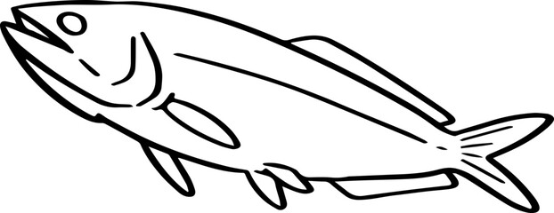 cartoon fish drawing illustration.