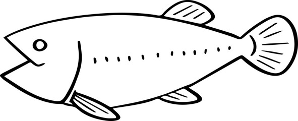 cartoon fish drawing illustration.