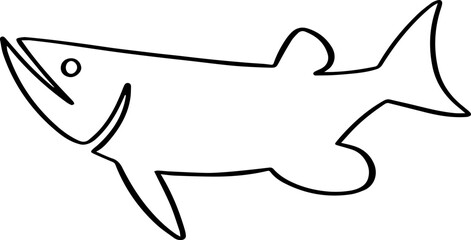 cartoon fish drawing illustration.