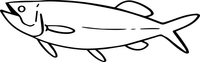 cartoon fish drawing illustration.