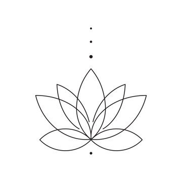 recommend clip art: Lotus flower floral art. Meditation. Yoga. Black and white. White background. Line drawing.