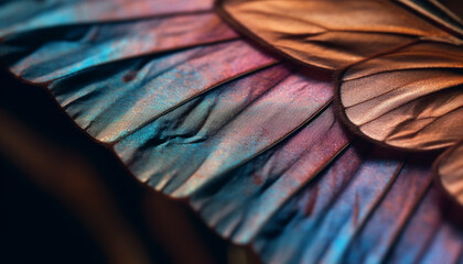 The vibrant butterfly wing showcases the beauty of nature fractals generated by AI