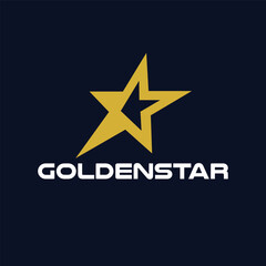 golden star logo flat vector design