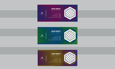 Business email signature with an author photo place modern and minimal layout,colorful design.