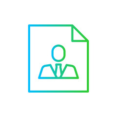 Review education icon with blue and green gradient outline style. review, icon, rating, feedback, like, customer, vector. Vector Illustration