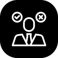 Decision maker education icon with black filled line outline style. business, icon, vector, decision, maker, symbol, illustration. Vector Illustration