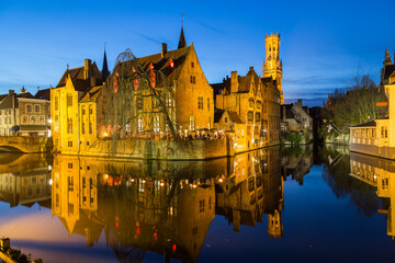 Bruges from Rozenhoedkaai at Dusk