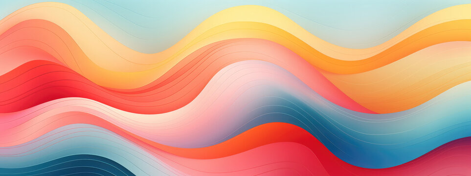 vibrant abstract background with fluid and dynamic wave-like shapes, colorful banner, wavy texture, line template, AI