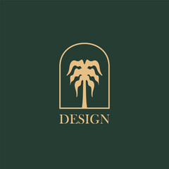 Palm tree logo vector design, for holiday rentals, travel services, tropical spa, coffee shop, studio, and beauty studios 02