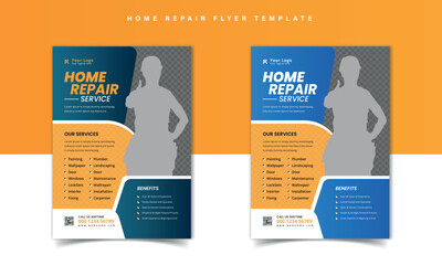 professional handyman services flyer, handyman flyer, home repair services Template