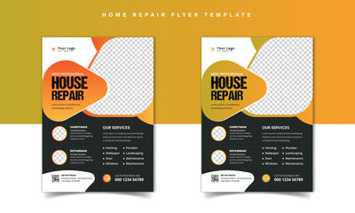 professional handyman services flyer, handyman flyer, home repair services Template
