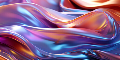 Close Up Wavy Iridescent Holographic Texture