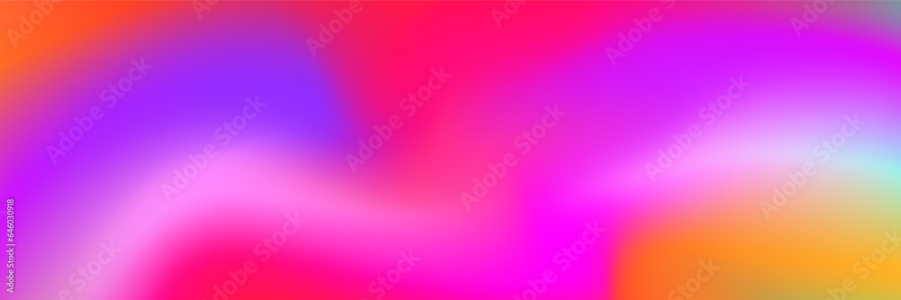 Poster horizontal multicolor neon holographic design for pattern and background.