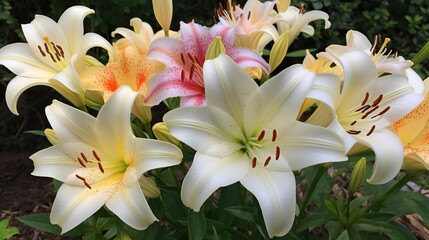 Majestic Trumpet Lilies - Elegant and Fragrant Trumpet Lily Flowers in Full Bloom