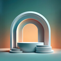 Abstract background with round podium platform product mockup.