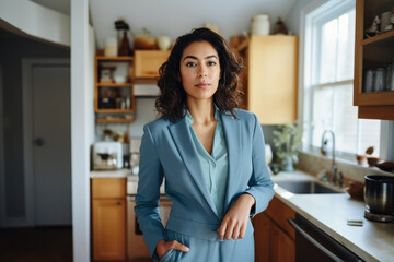 Young woman in the kitchen of her home