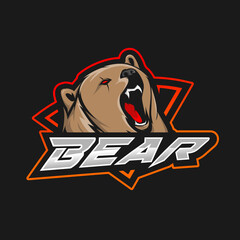 Bear Mascot Sport Logo Vector Template
