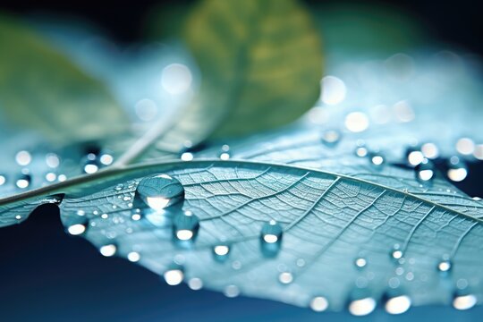 Green leaf on the water