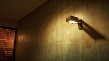 The light on the wall in tranquil night scene, Generative Ai