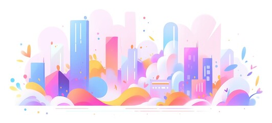 city cityscape urban buildings illustration design, ai