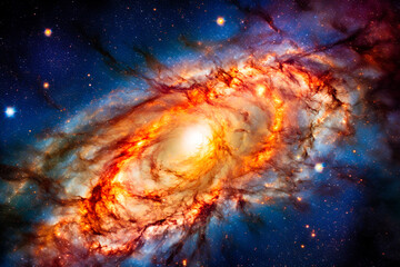 Ai generated image of galaxy with vibrant color